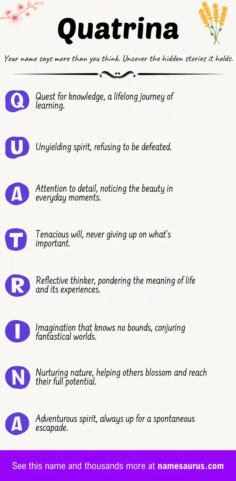 Acrostic poem about Quatrina.