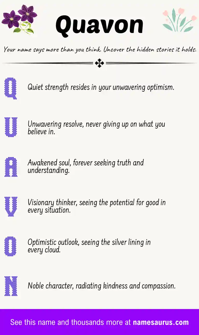 Acrostic poem about Quavon.