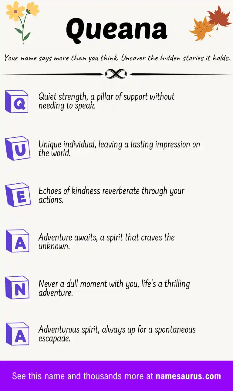 Acrostic poem about Queana.