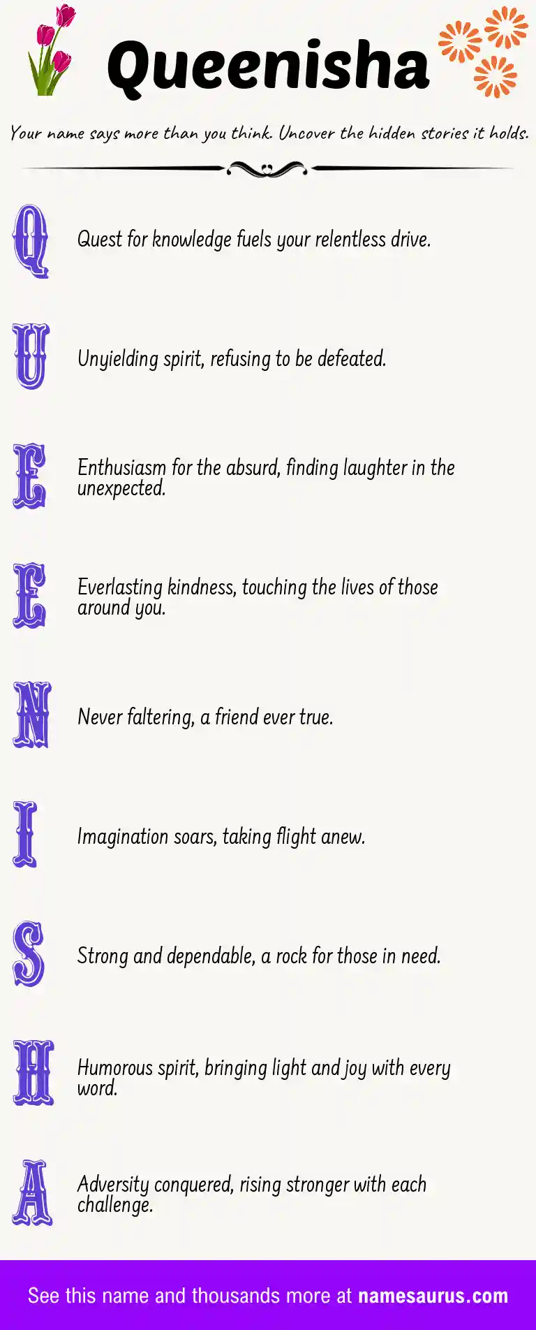 Acrostic poem about Queenisha.