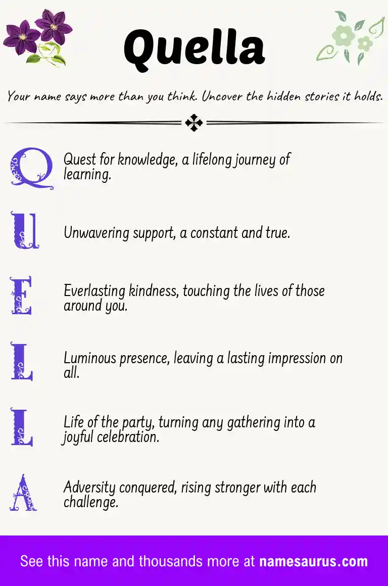 Acrostic poem about Quella.