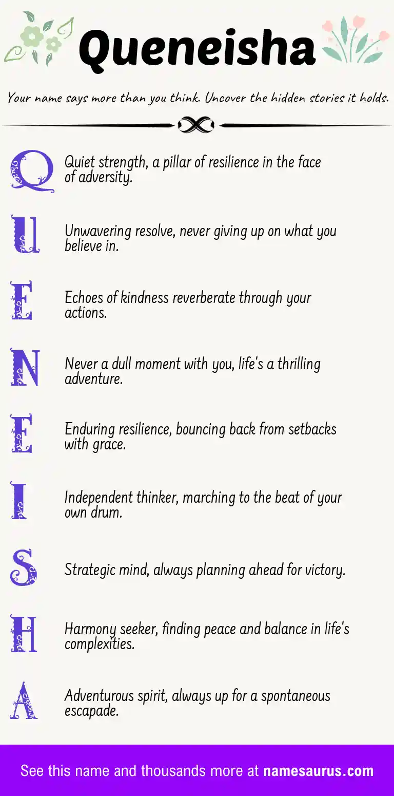 Acrostic poem about Queneisha.