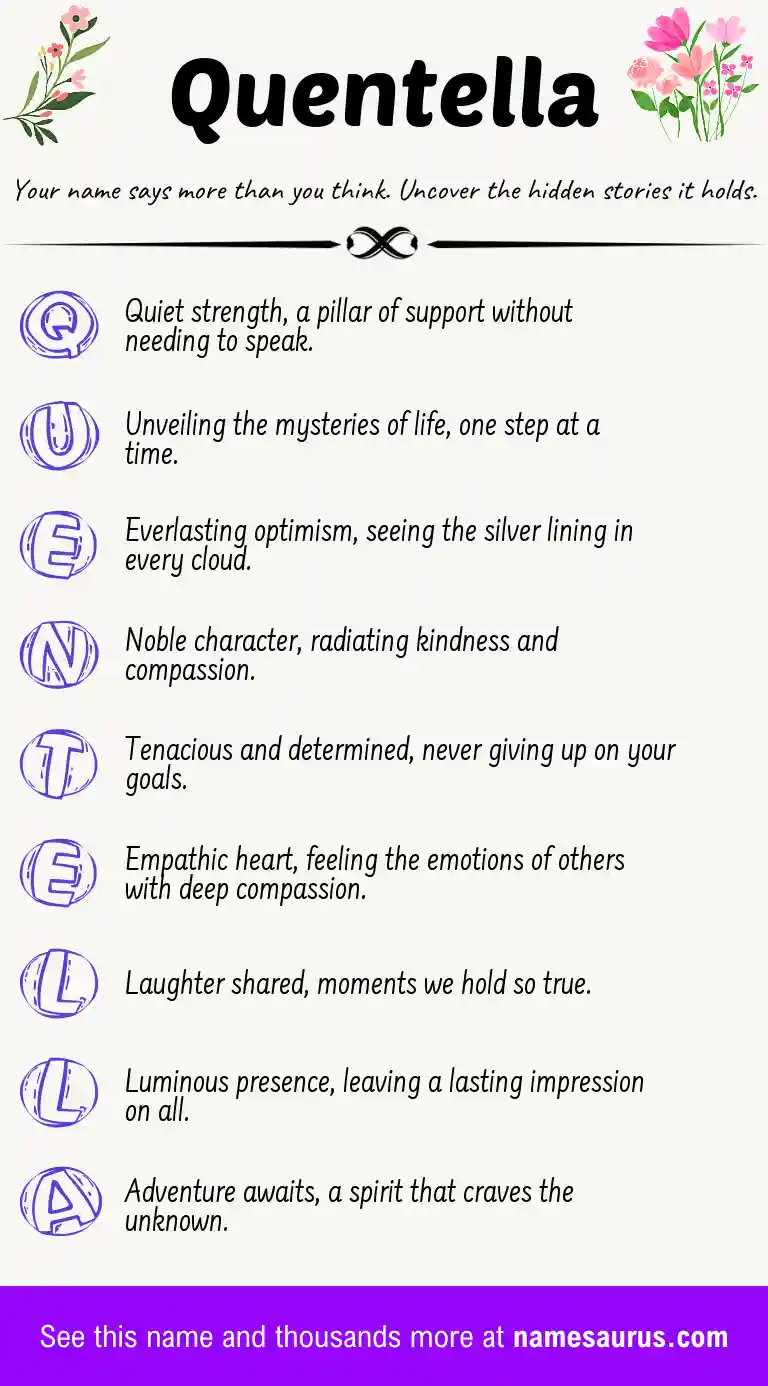 Acrostic poem about Quentella.
