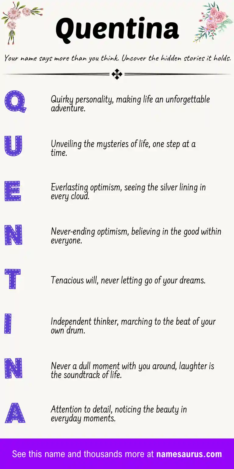Acrostic poem about Quentina.