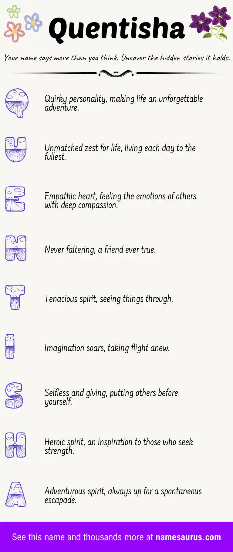 Acrostic poem about Quentisha.