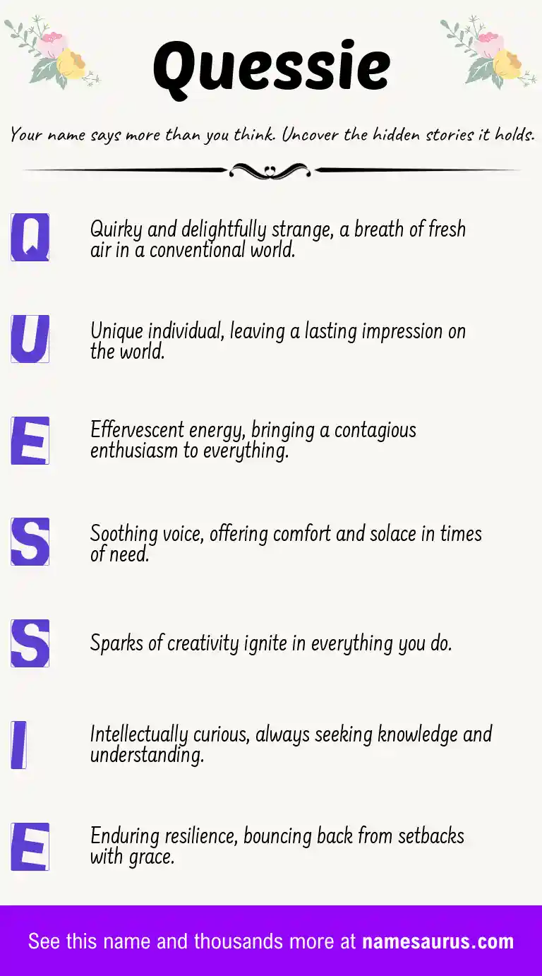 Acrostic poem about Quessie.