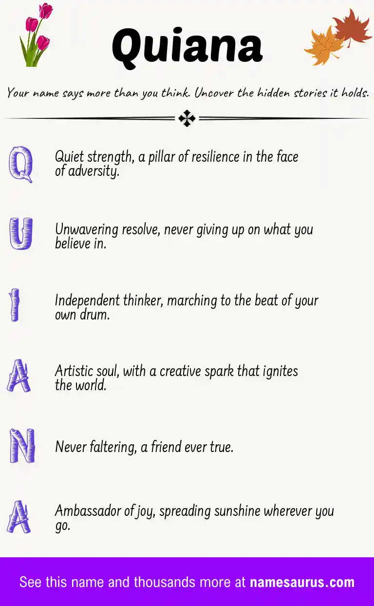 Acrostic poem about Quiana.