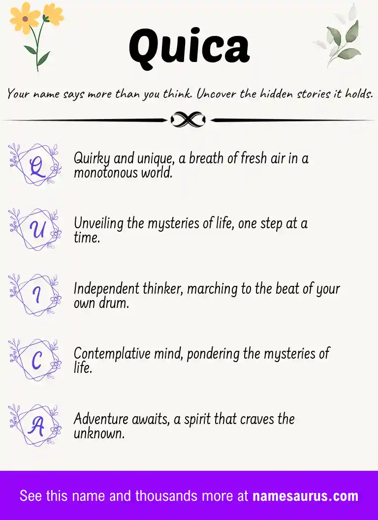 Acrostic poem about Quica.