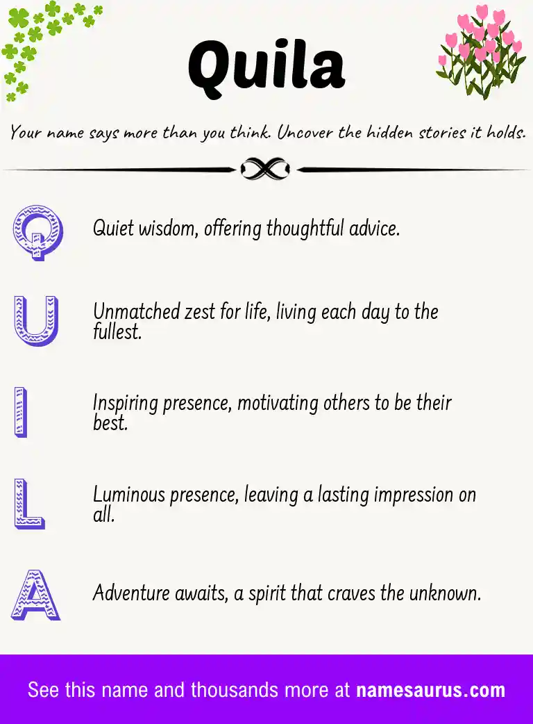 Acrostic poem about Quila.