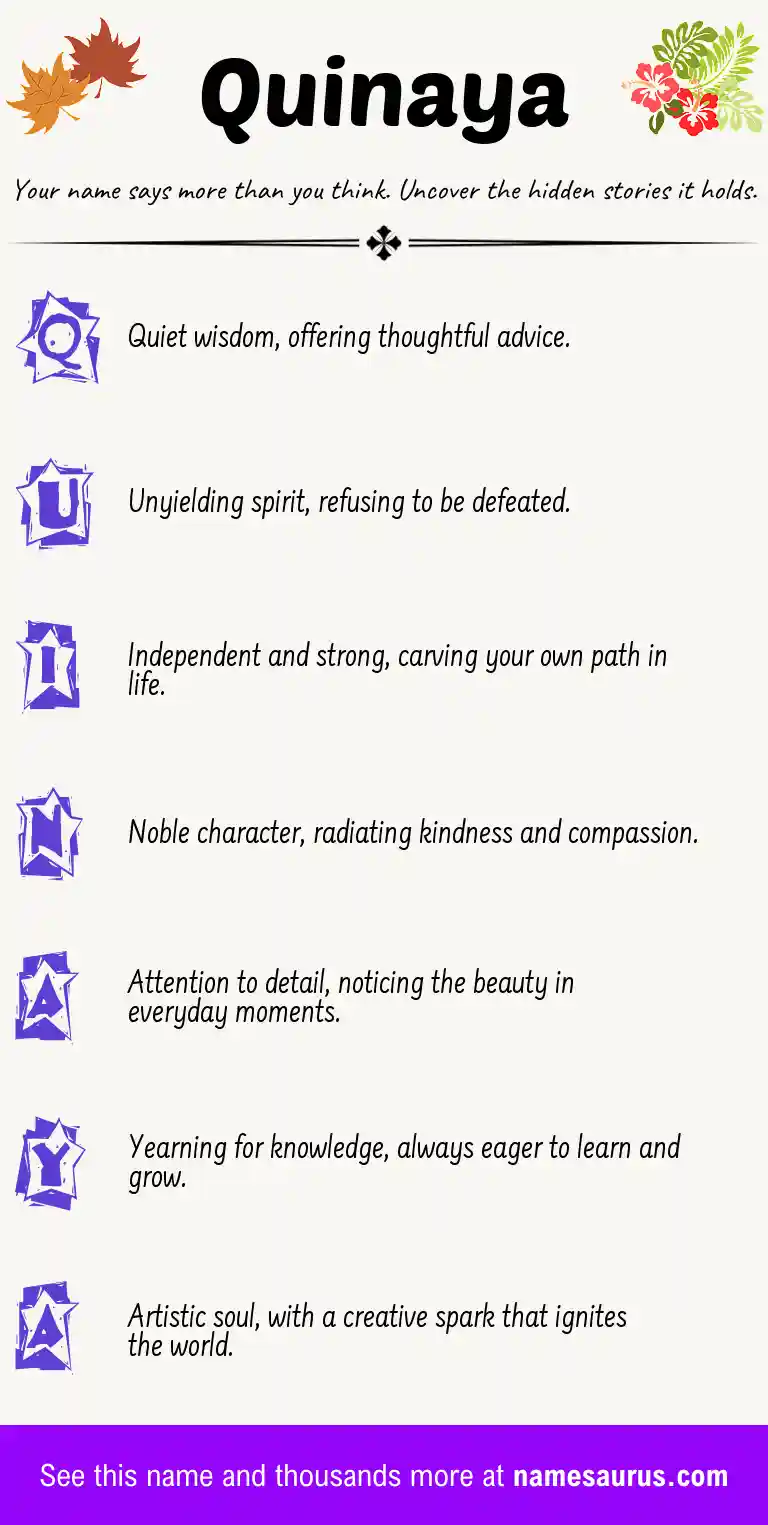 Acrostic poem about Quinaya.