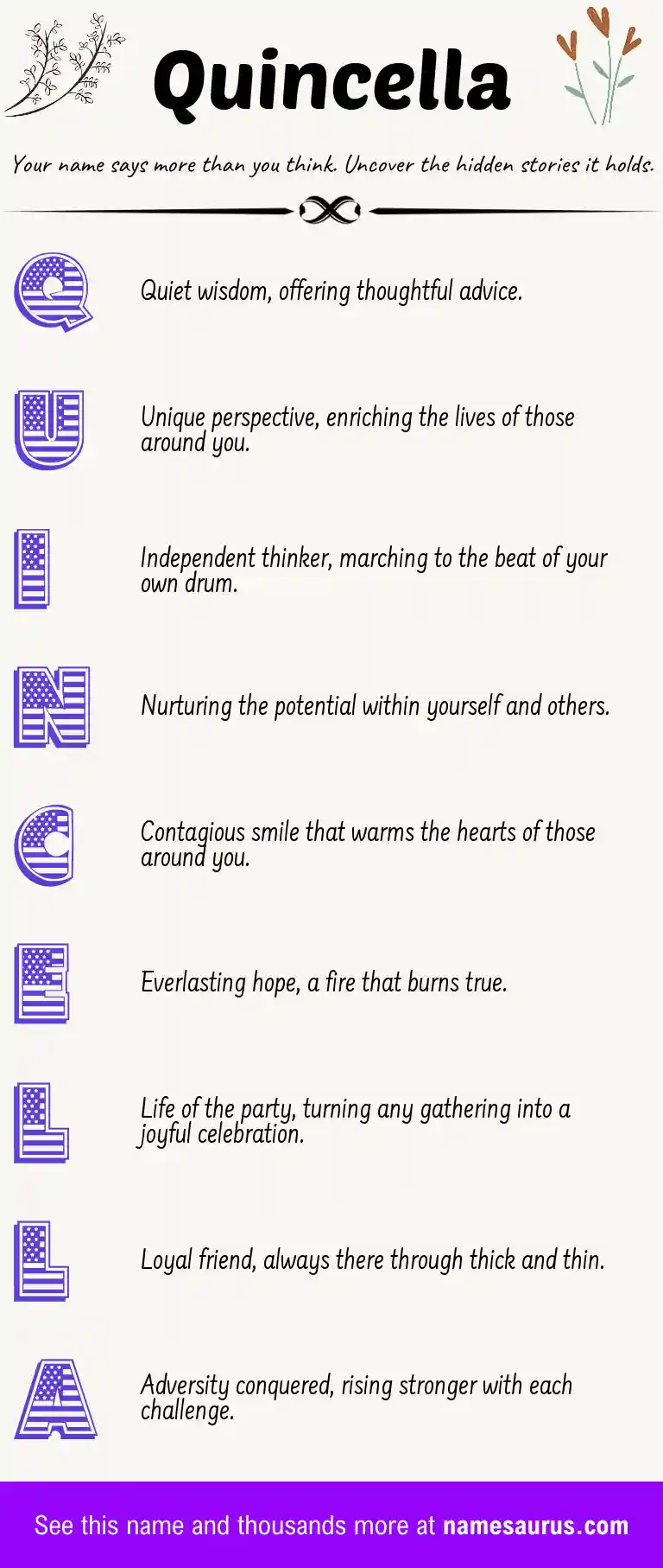 Acrostic poem about Quincella.