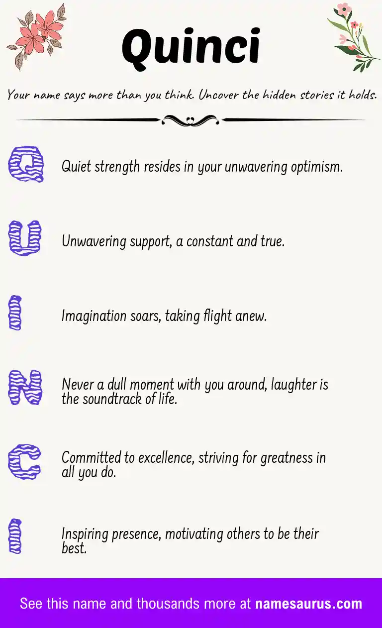 Acrostic poem about Quinci.