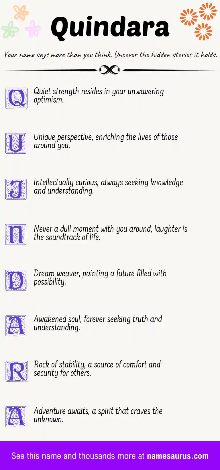 Acrostic poem about Quindara.