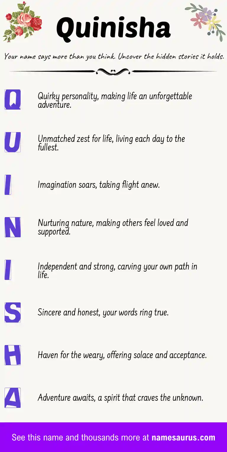 Acrostic poem about Quinisha.