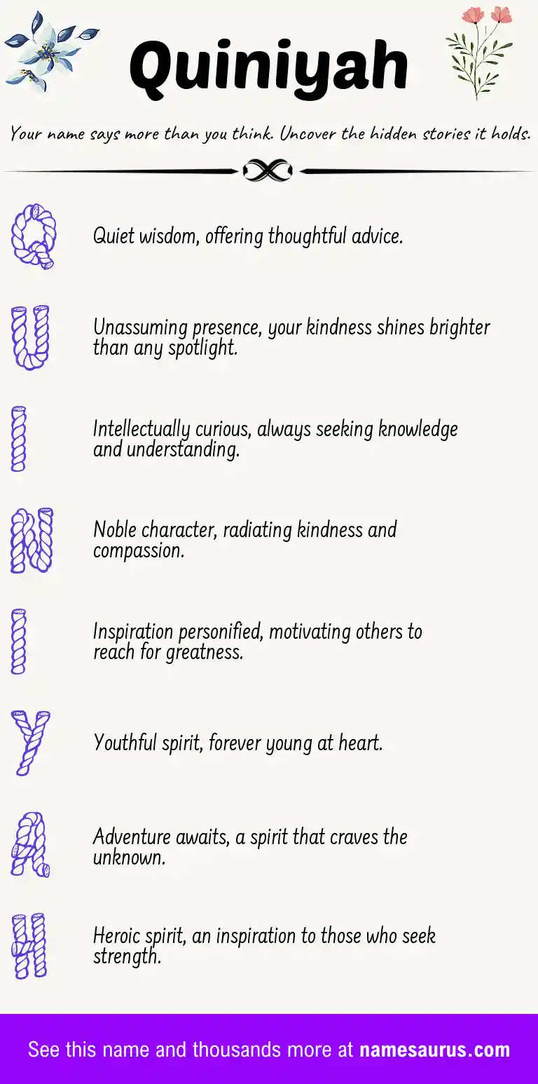 Acrostic poem about Quiniyah.