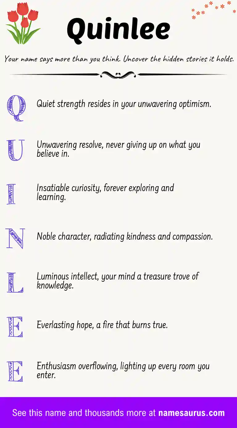 Acrostic poem about Quinlee.
