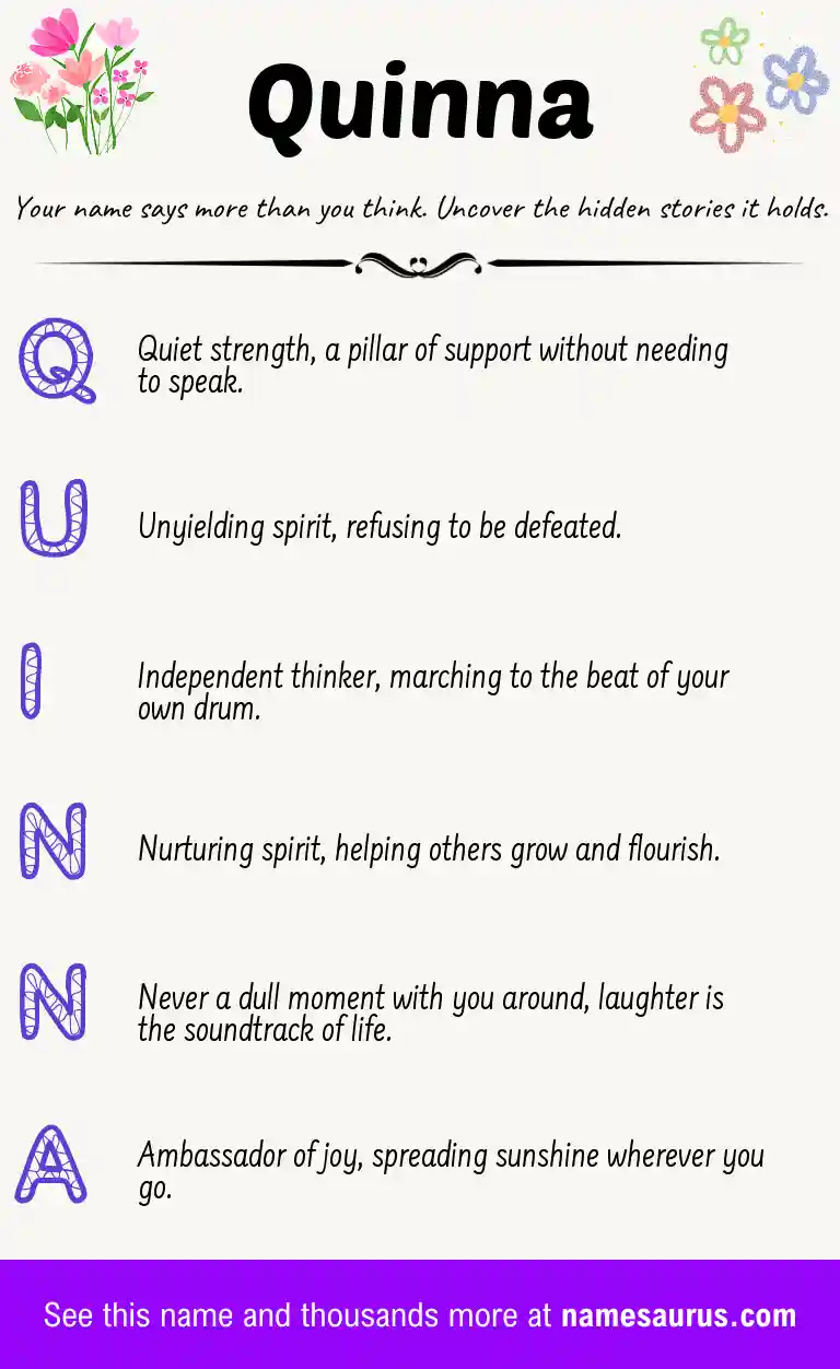 Acrostic poem about Quinna.