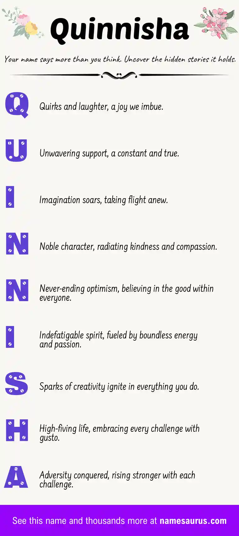 Acrostic poem about Quinnisha.