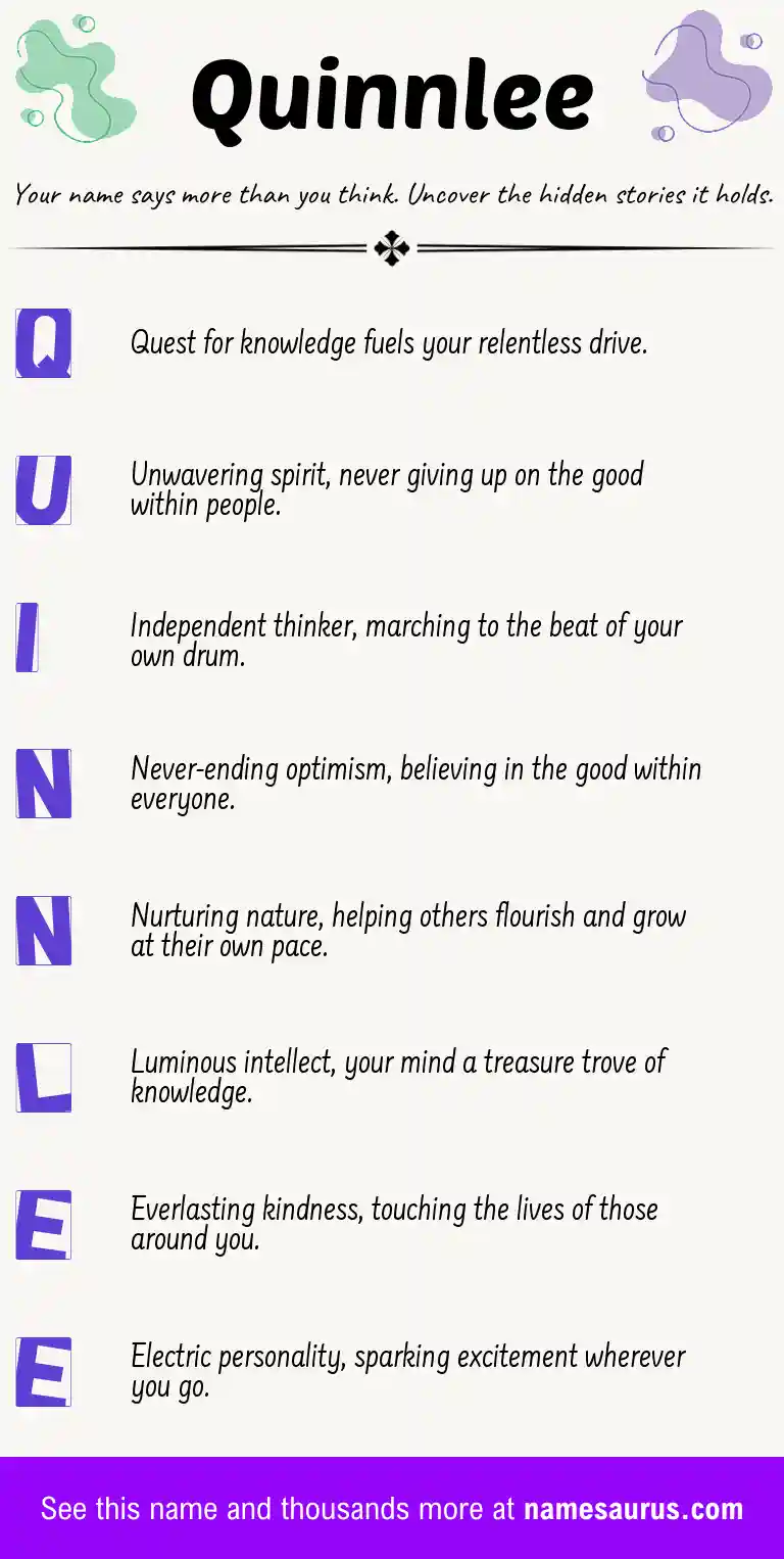 Acrostic poem about Quinnlee.