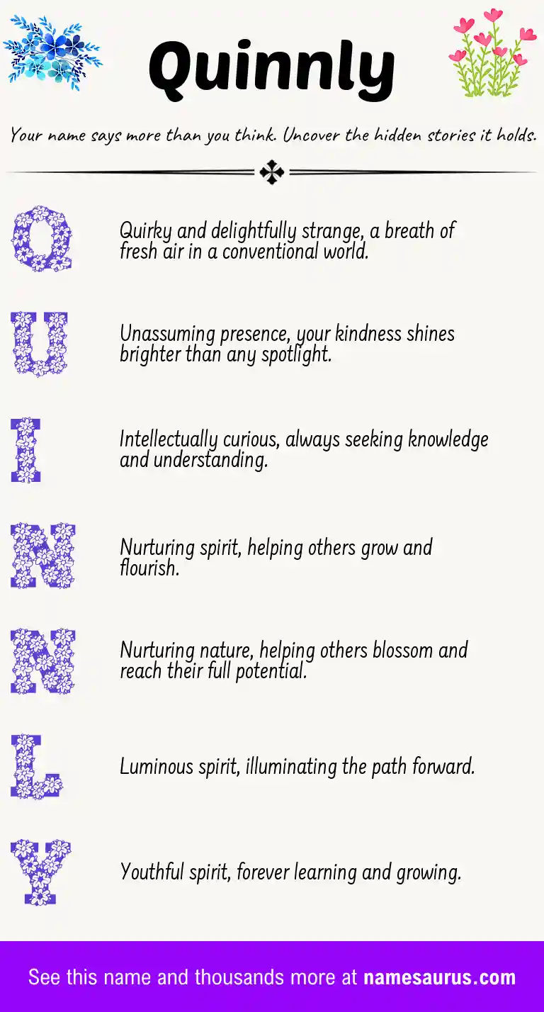 Acrostic poem about Quinnly.