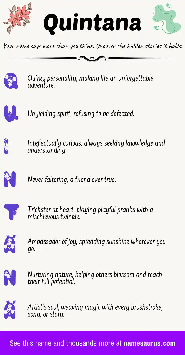 Acrostic poem about Quintana.