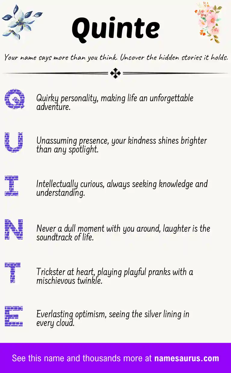 Acrostic poem about Quinte.