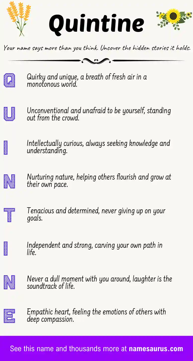 Acrostic poem about Quintine.