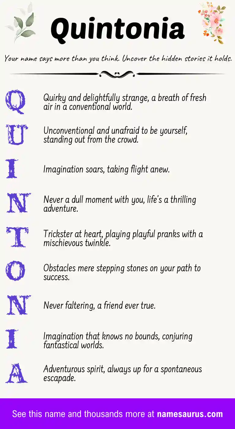 Acrostic poem about Quintonia.