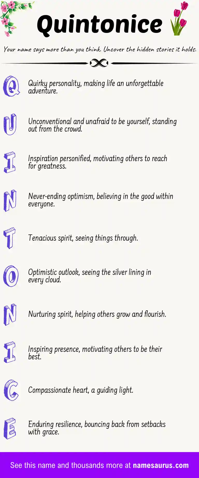 Acrostic poem about Quintonice.