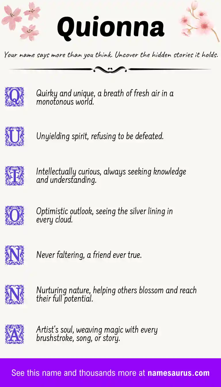 Acrostic poem about Quionna.