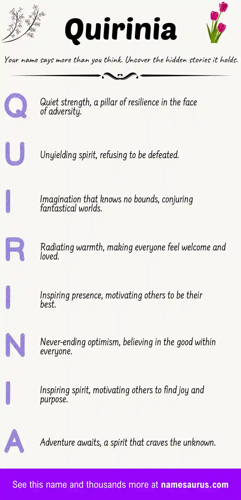 Acrostic poem about Quirinia.