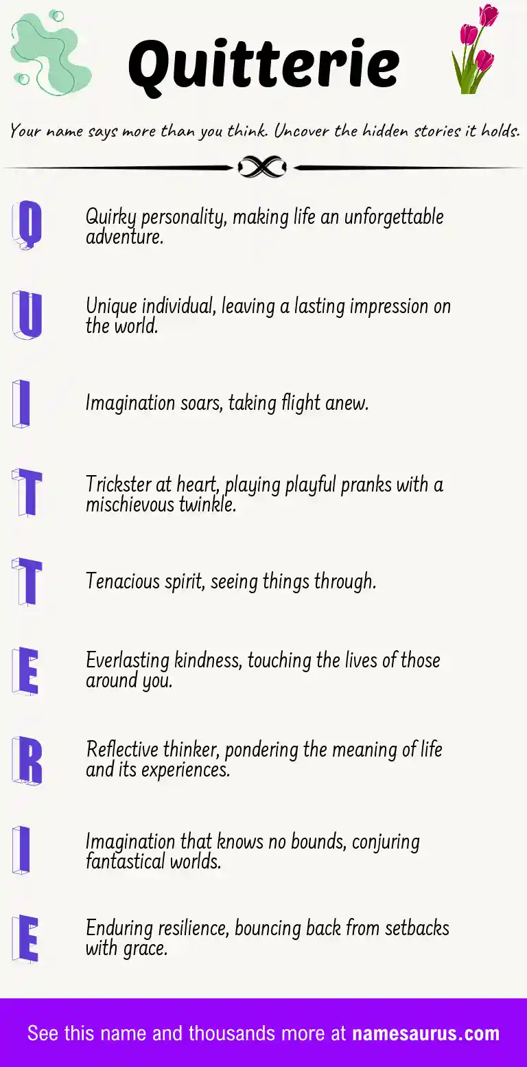 Acrostic poem about Quitterie.