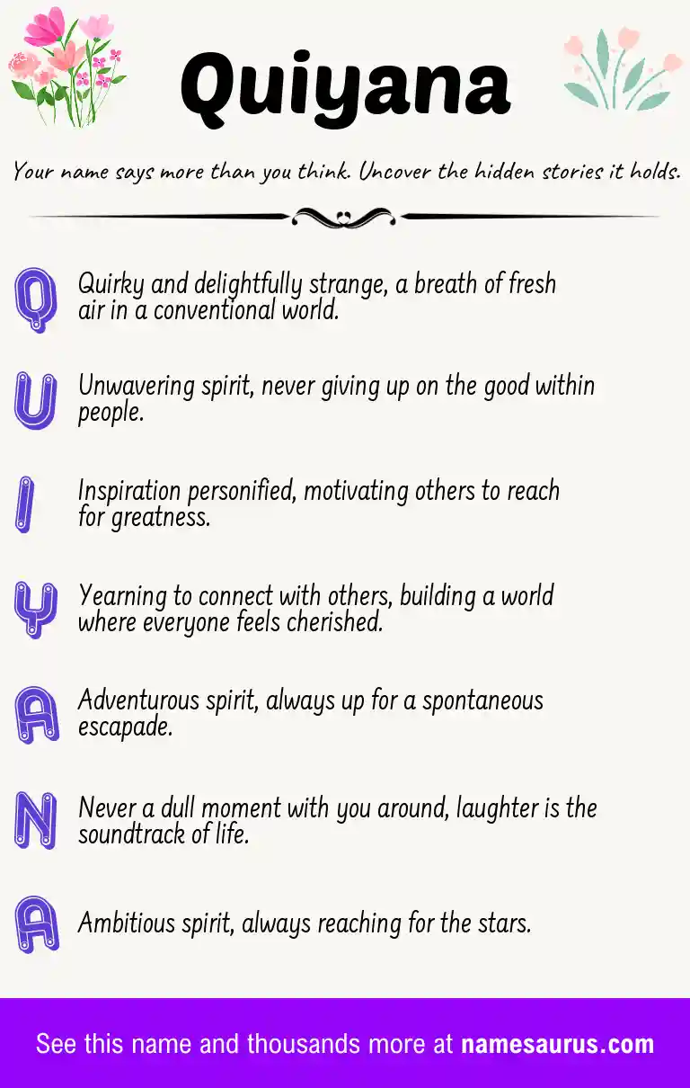 Acrostic poem about Quiyana.