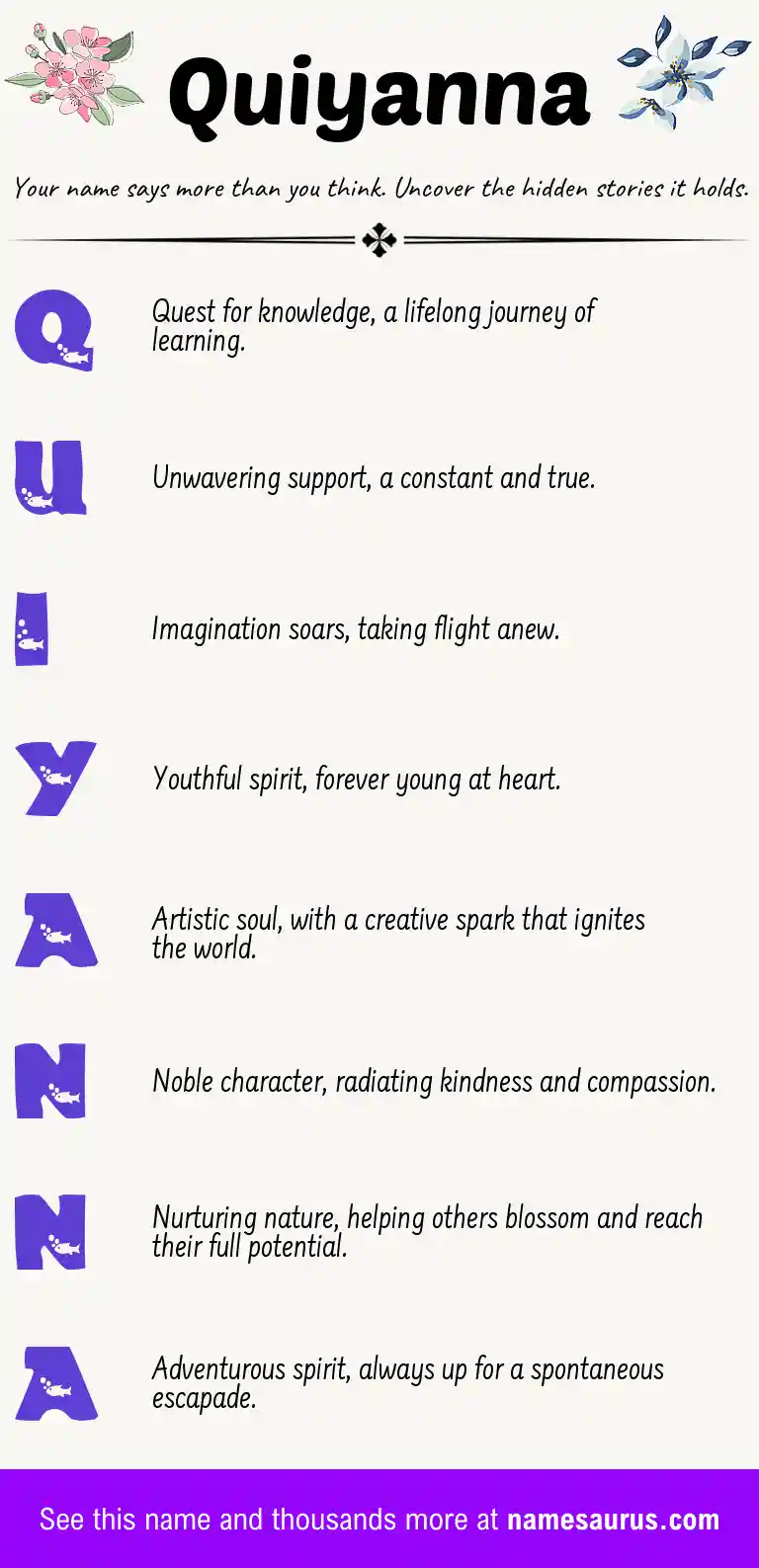 Acrostic poem about Quiyanna.