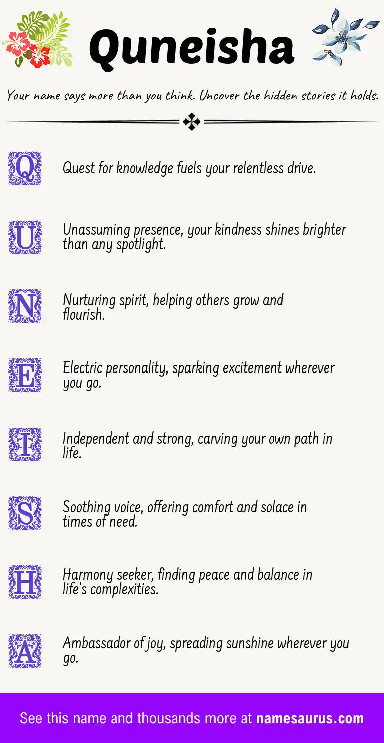 Acrostic poem about Quneisha.