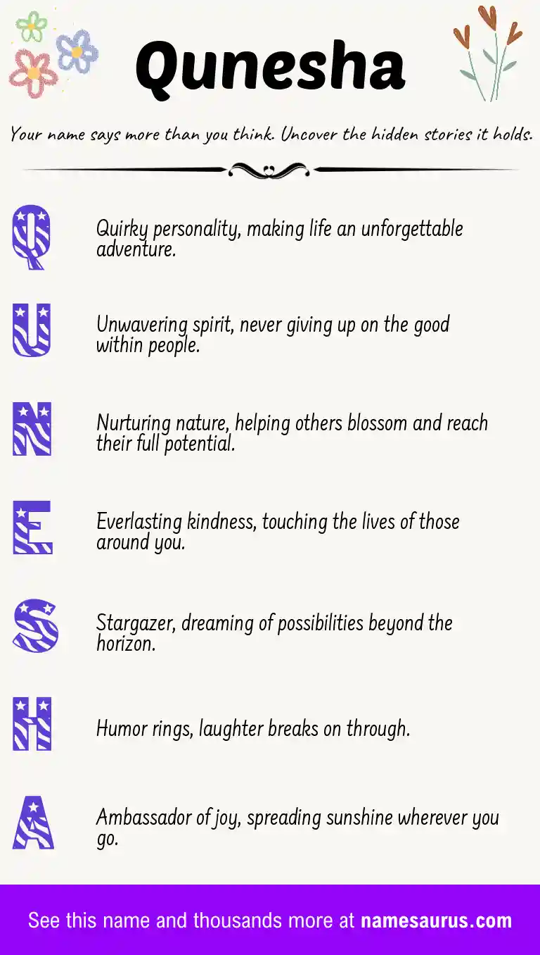Acrostic poem about Qunesha.