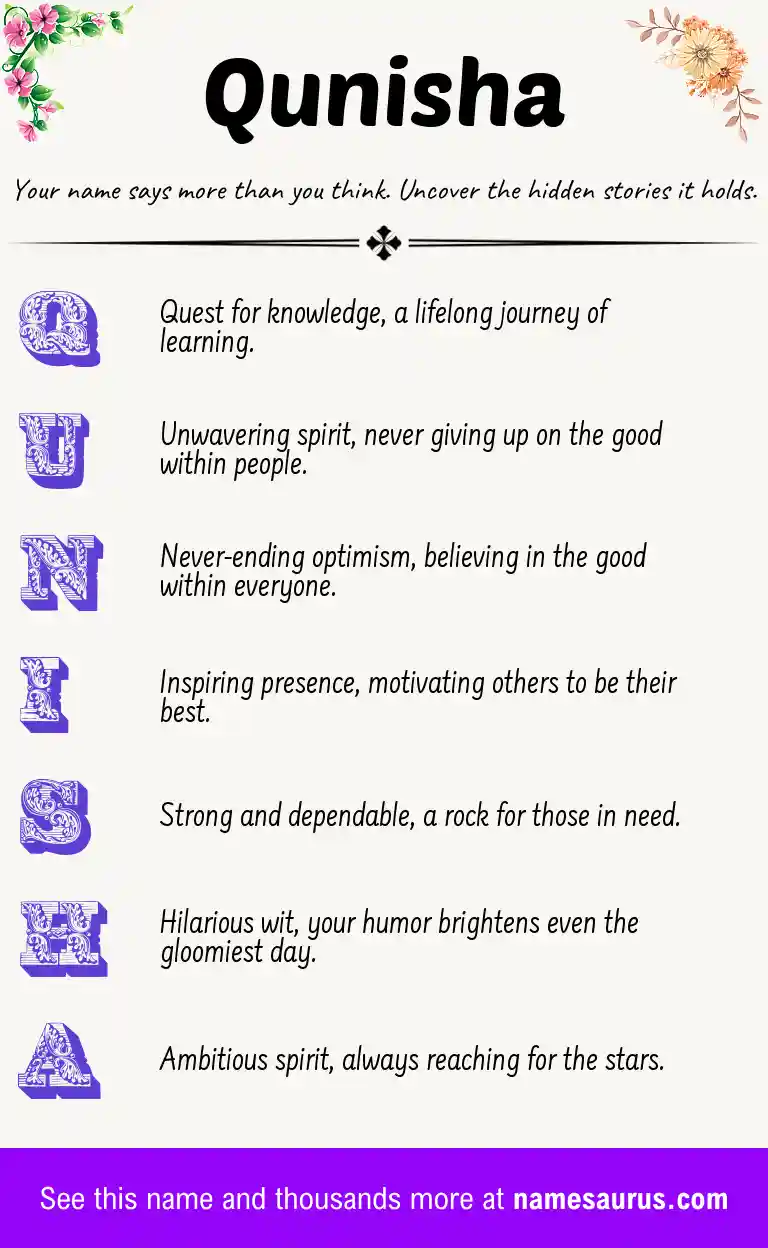 Acrostic poem about Qunisha.