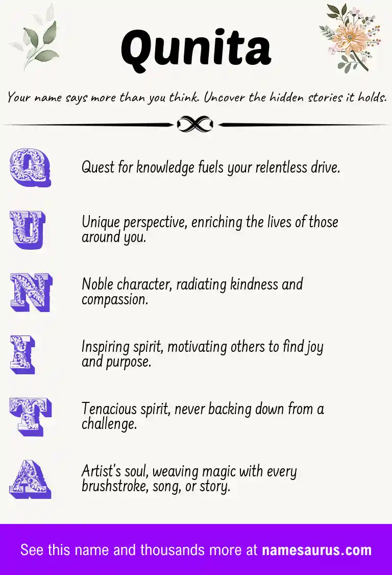 Acrostic poem about Qunita.