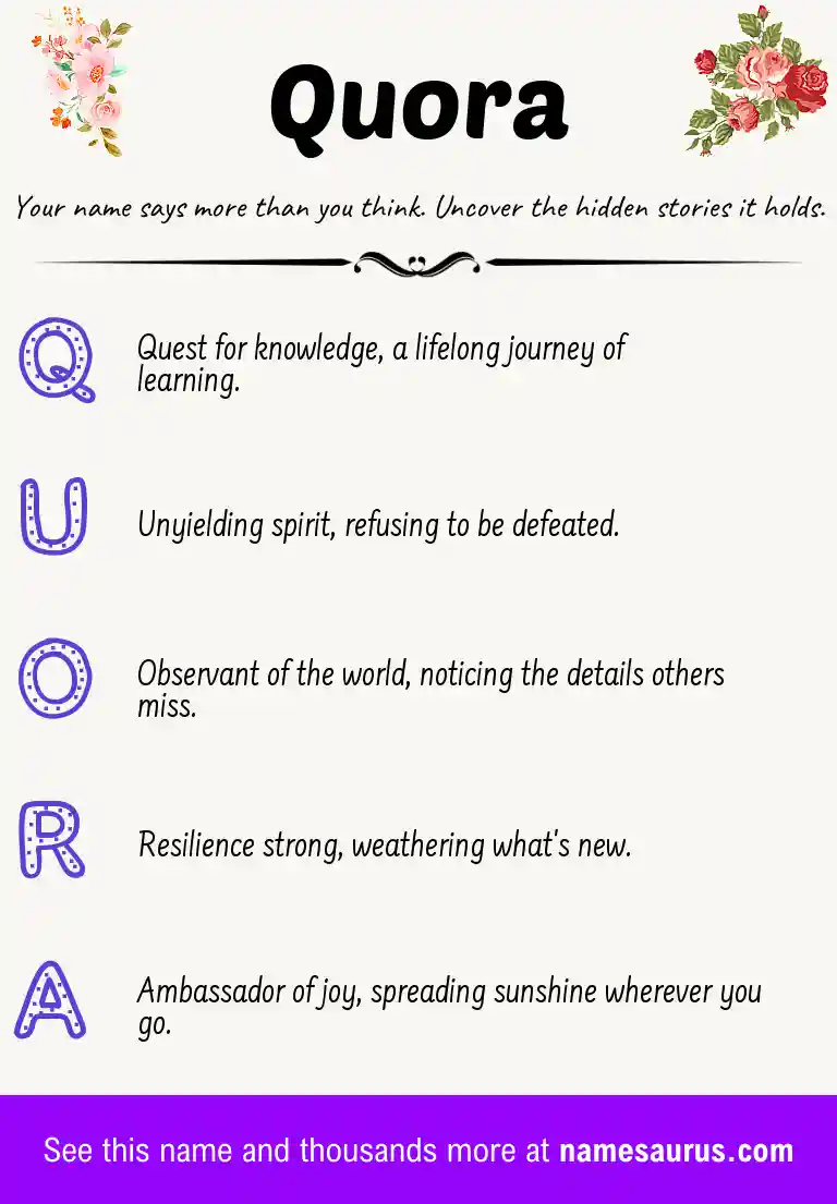 Acrostic poem about Quora.