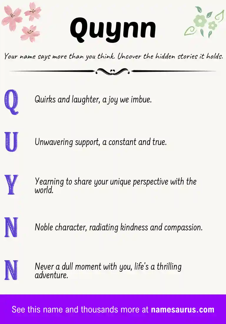 Acrostic poem about Quynn.