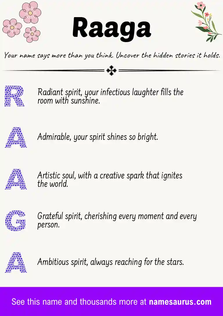 Acrostic poem about Raaga.