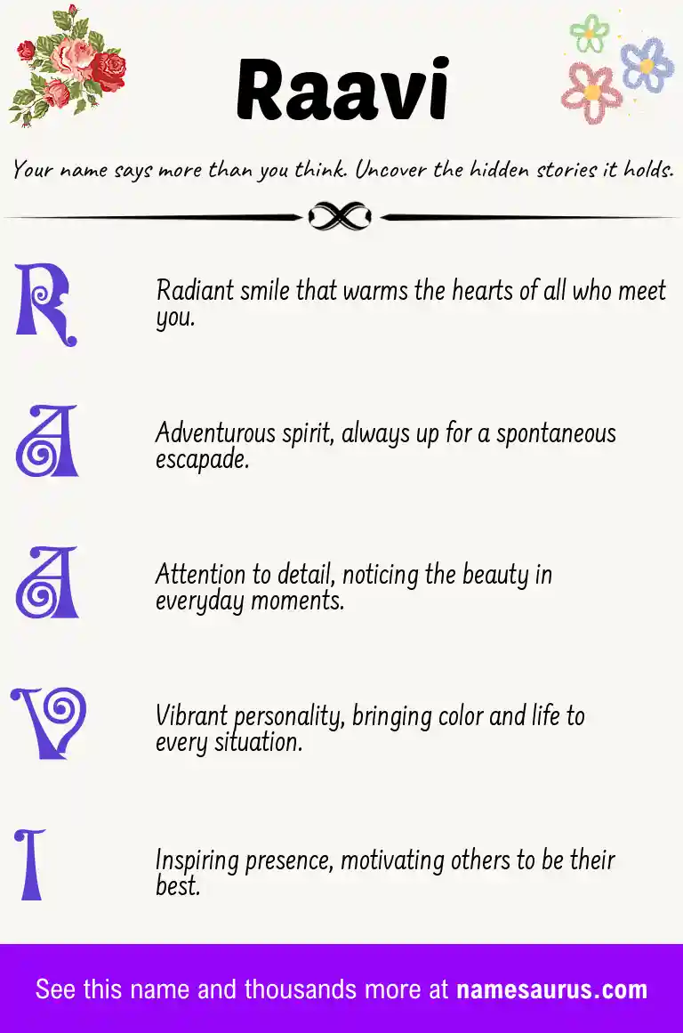 Acrostic poem about Raavi.