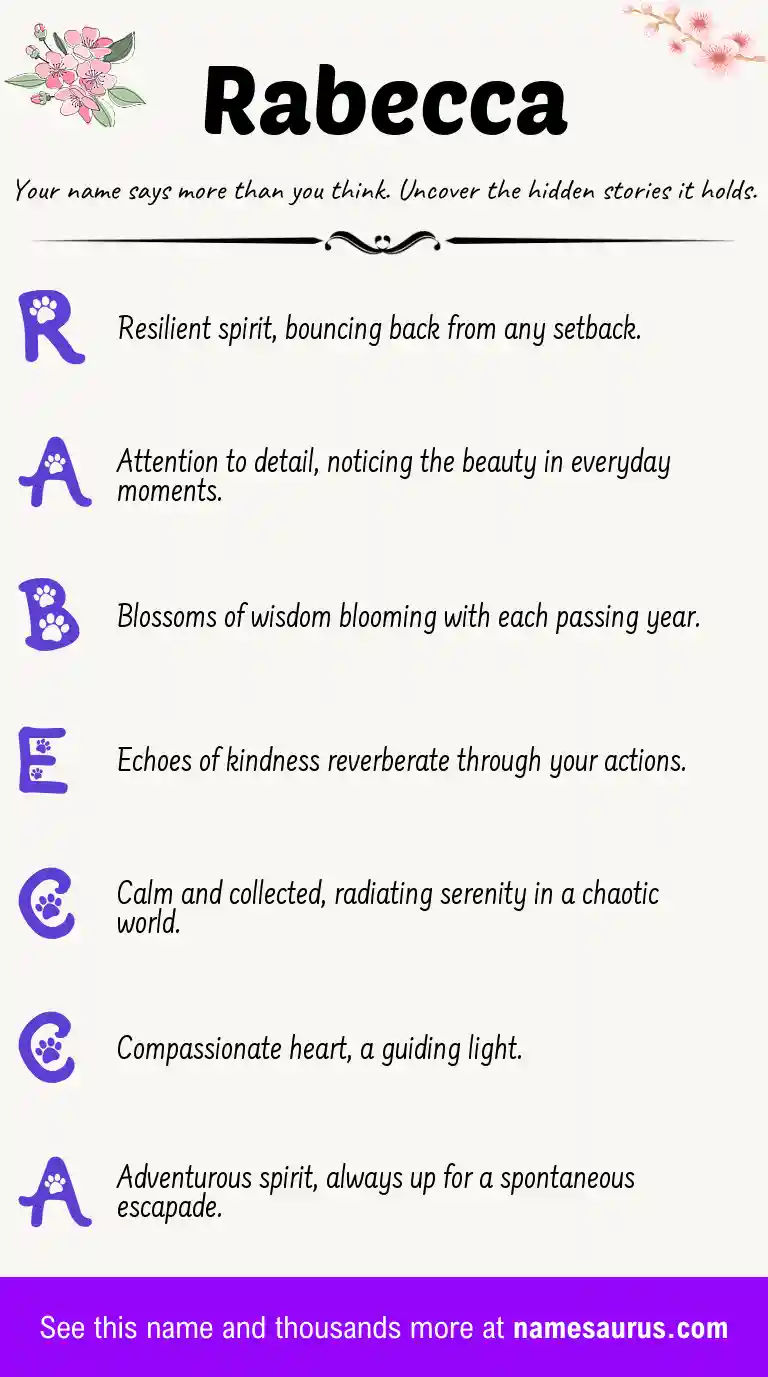 Acrostic poem about Rabecca.