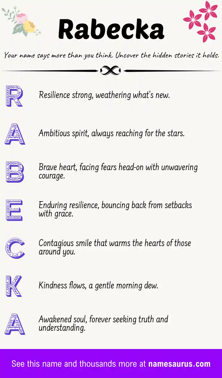 Acrostic poem about Rabecka.