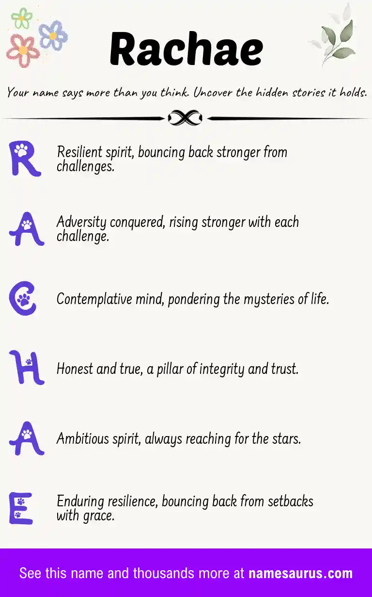 Acrostic poem about Rachae.