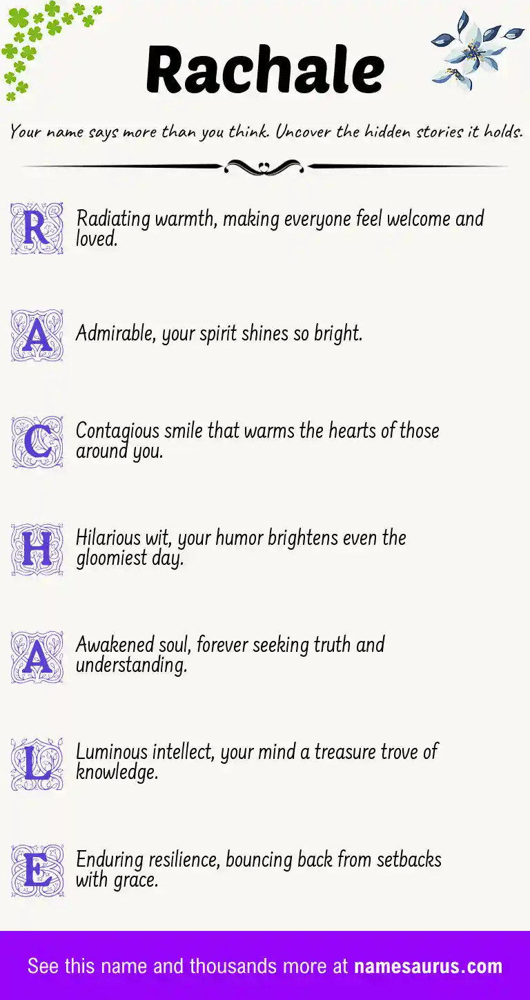 Acrostic poem about Rachale.