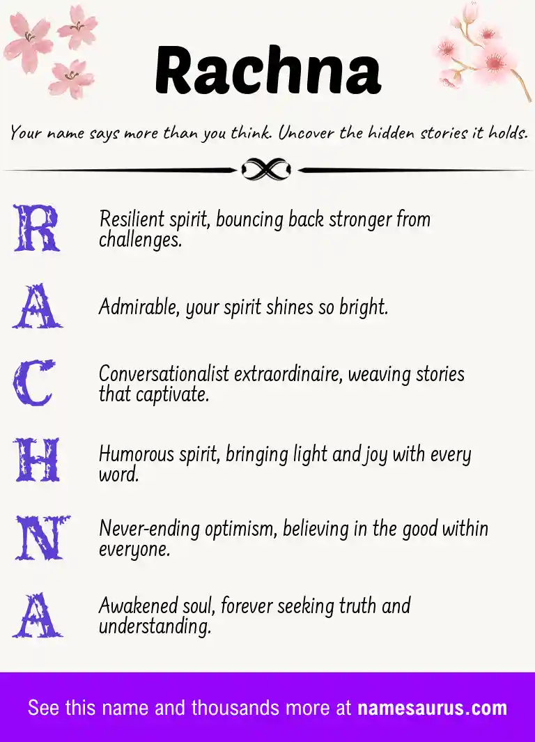 Acrostic poem about Rachna.