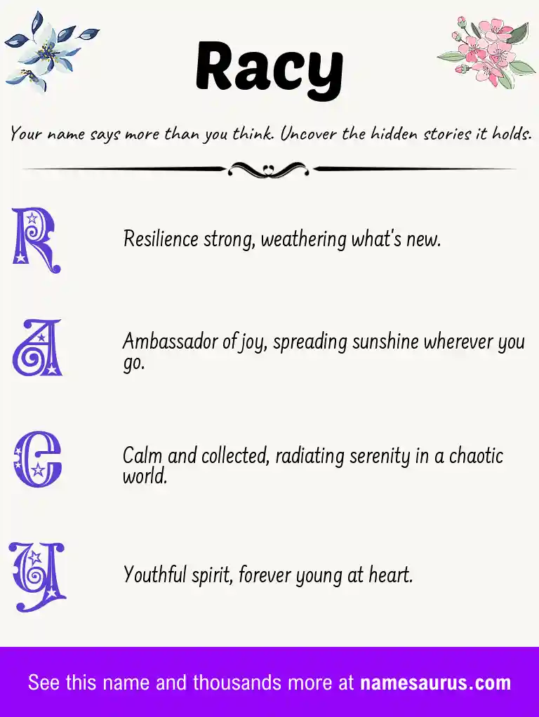 Acrostic poem about Racy.