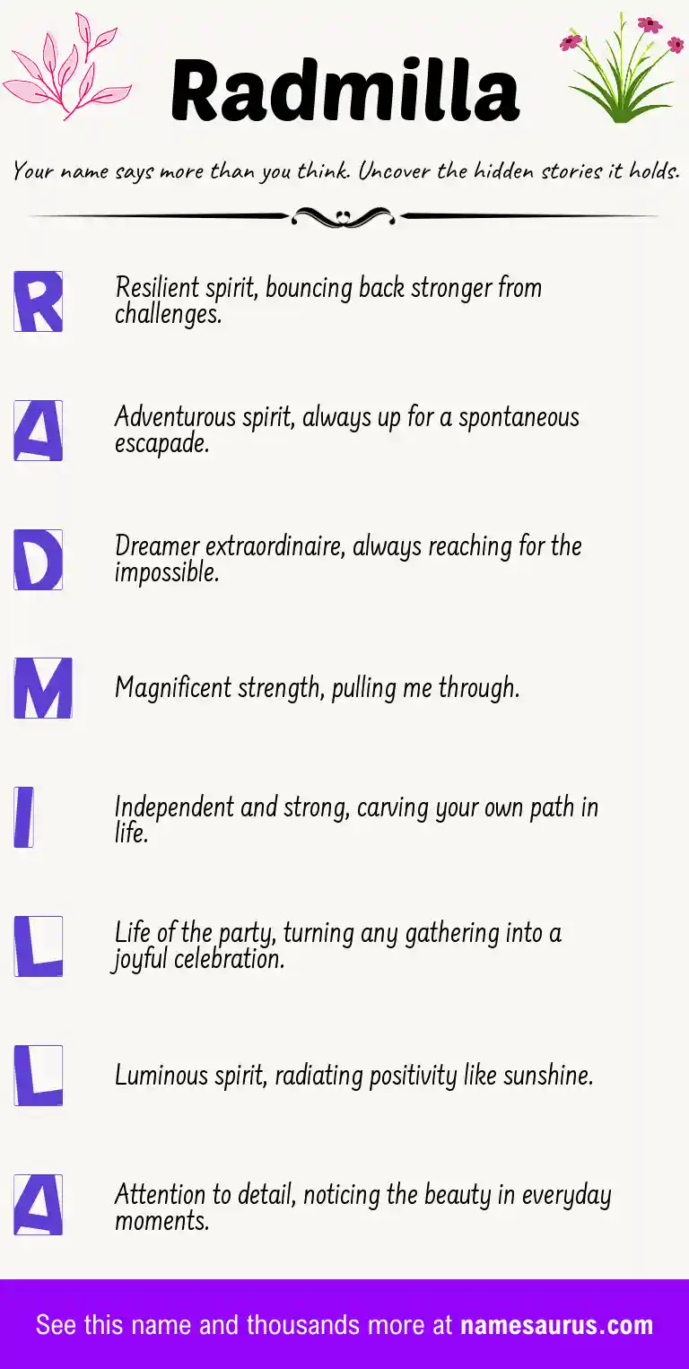 Acrostic poem about Radmilla.