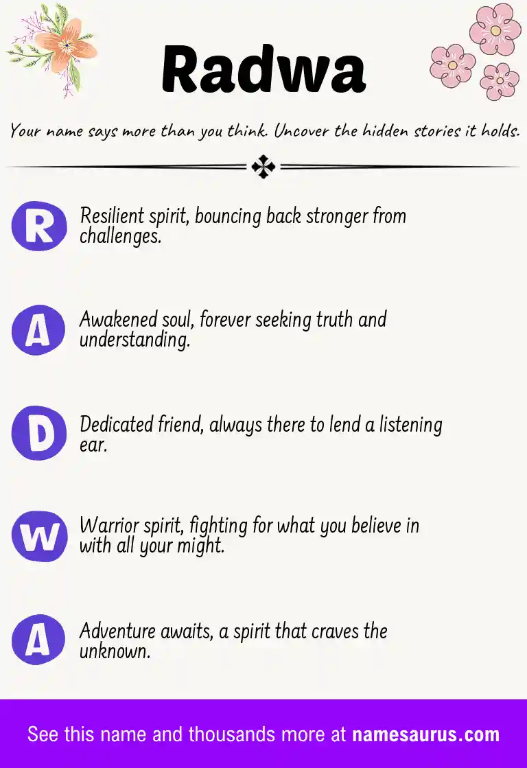 Acrostic poem about Radwa.